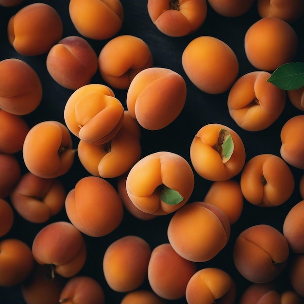 Foto un'abbondante ricchezza un colorato e abbondante mucchio di apri maturi con foglie vibranti