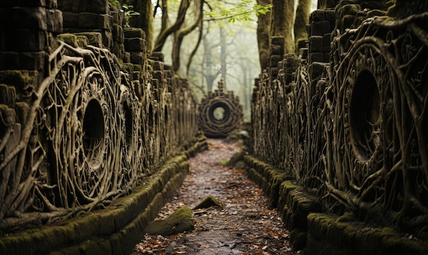 Photo overgrown path in forest