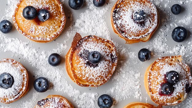 Overhead shoot of dutch mini pancakes called