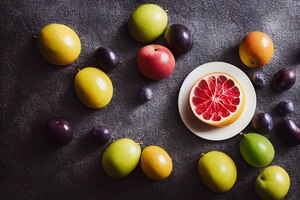 overhead shot of delicious fresh pate de fruit 3d illustrated