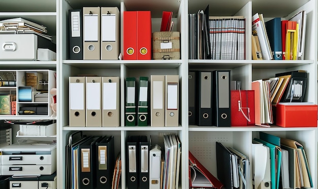Overhead Shot of Office Shelves with Minimalist Design