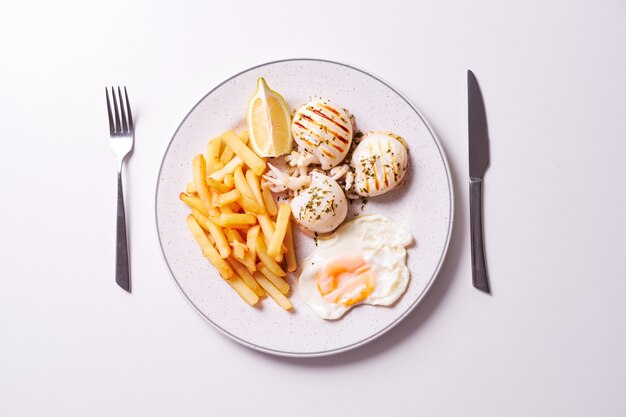 Overhead shot of plate with food