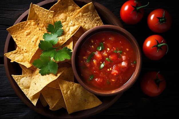 Foto una foto dall'alto di una donna che lancia gli ingredienti della salsa