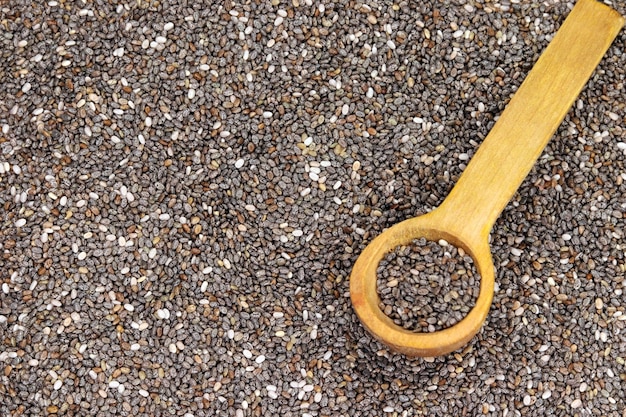 Overhead view of chia seeds