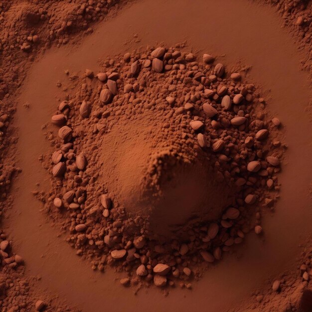 Overhead view of cocoa powder