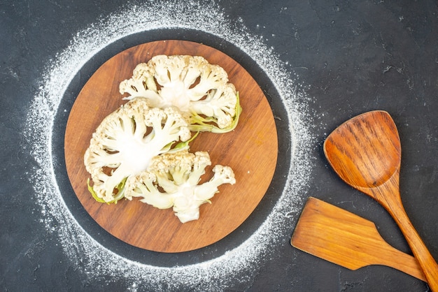 Overhead view of fresh cauliflowers