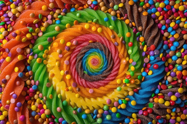 활기찬 배경 을 만드는 다채로운 사탕 들 의 매혹적 인 모자이크 의 상상