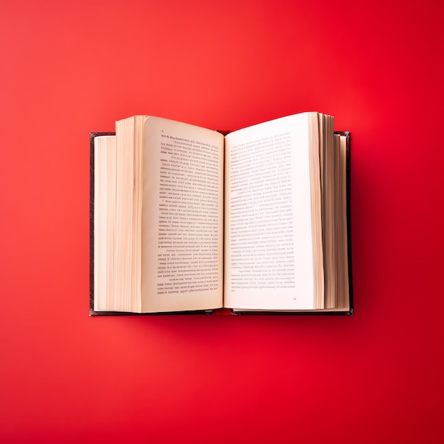 Overhead view of open book with empty blank white pages notebook composition for catalog magazines