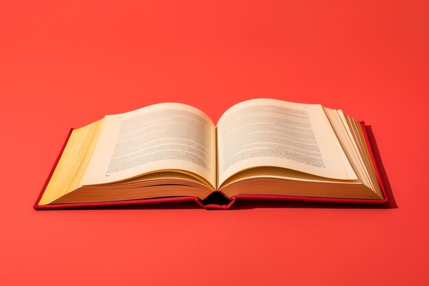 Overhead view of open book with empty blank white pages notebook composition for catalog magazines