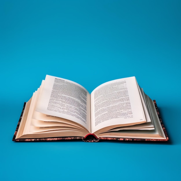 Overhead view of open book with empty blank white pages notebook composition for catalog magazines