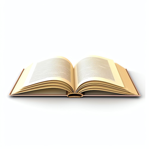 Overhead view of open book with empty blank white pages Notebook composition for catalog magazines