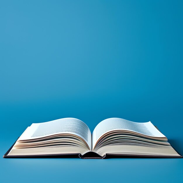 Overhead view of open book with empty blank white pages notebook composition for catalog magazines