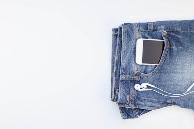 Overhead view of woman casual outfit