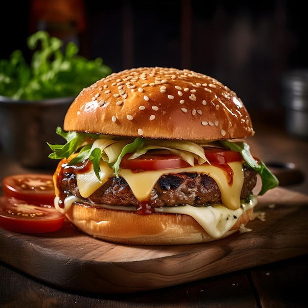 Overheerlijke cheeseburger