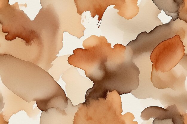 Overlapping watercolor art paint textures beige brown terracotta abstract