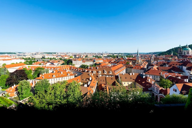 Overlooking Mala Strana Lesser Town district of Prague Czech Republic