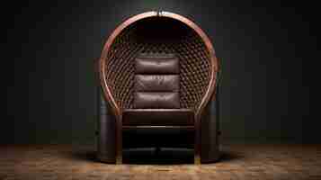 Photo oversized leather chair with vincent callebaut style a confessional craftcore design