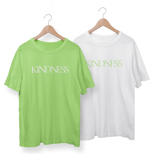 Oversized t-shirt png unisex mode met groen gedrukt ontwerp