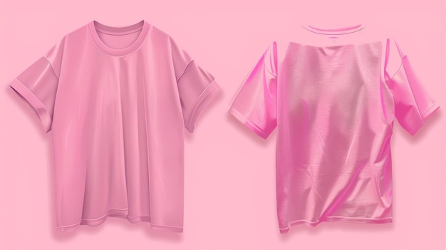 사진 초대형 티셔츠 분홍색 단순한 패션 현실적인 디자인으로 인쇄