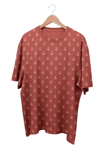 Oversized tshirt png transparent red casual fashion in realistic design transparent background