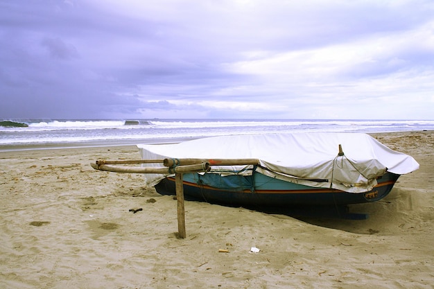 overturned boat on the beach