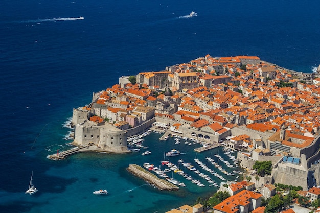 Overview to the old town of Dubrovnik Croatia