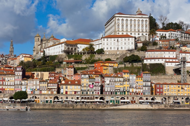 Overview of old town of Porto in Portugal