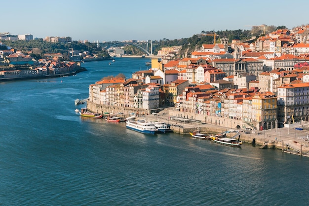 Overview of Old Town of Porto Portugal