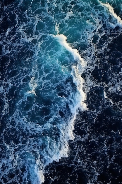 An overview shot of an ocean