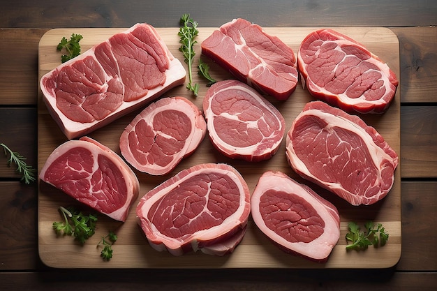 Overvloedig rundvlees op een rustiek tafeltje Generatieve AI
