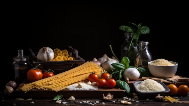 Foto overvloedige tafel met verschillende voedingsmiddelen