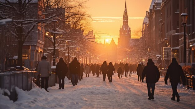 Overvolle steden tijdens het gouden uur