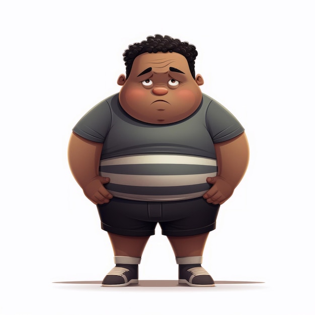 overweight character with a touch of sadness Generative AI