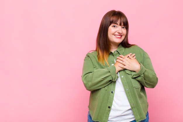 Overweight woman feeling romantic