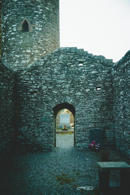 Overwelfde galerij in het park in Ierland