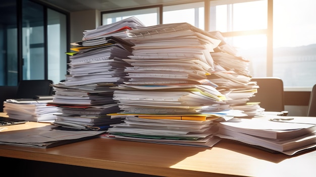 Overwhelmed with Paperwork Managing a Heavy Workload at the Office Generative ai