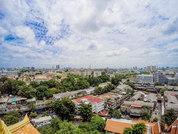 Overzicht Bangkok, Thailand, stadsgezicht met open lucht.