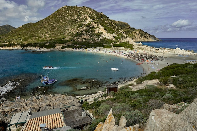 Overzicht van het strand van Punta Molentis