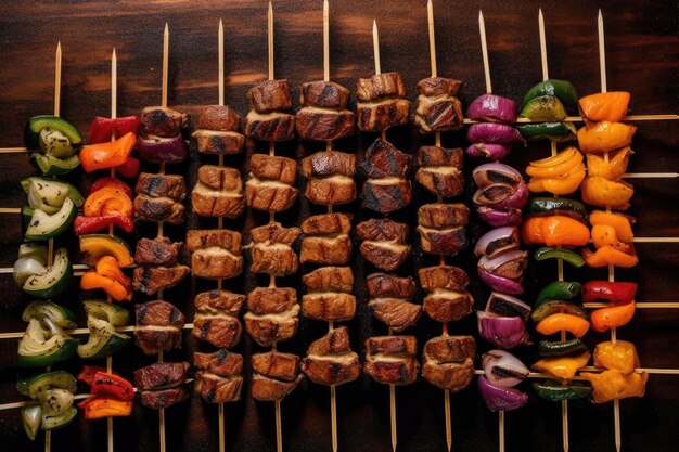 Overzicht van kebabs op de grill gemaakt met generatieve ai