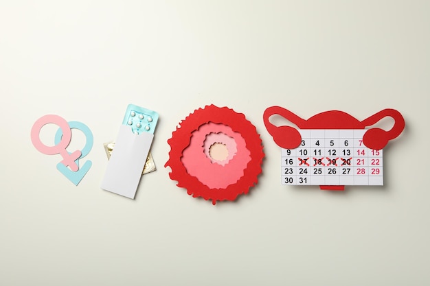 Photo ovulation period calendar with clock conception process