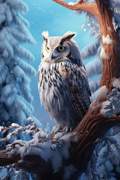 owl background snowy
