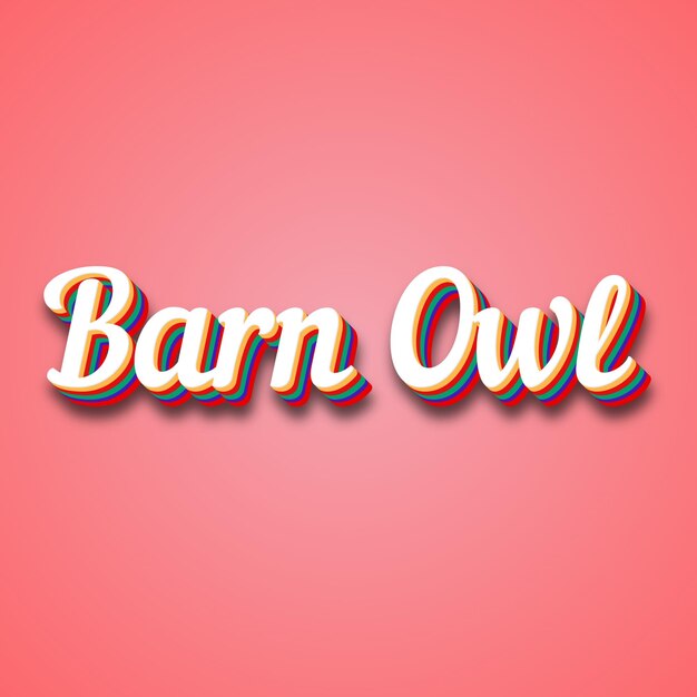 Owl Barn Tekst Effect Foto Afbeelding Cool