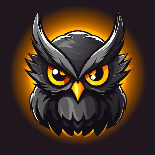 Photo owl cartoon logo