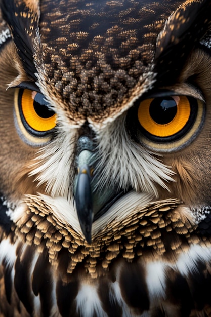 Owl closeup created with generative AI