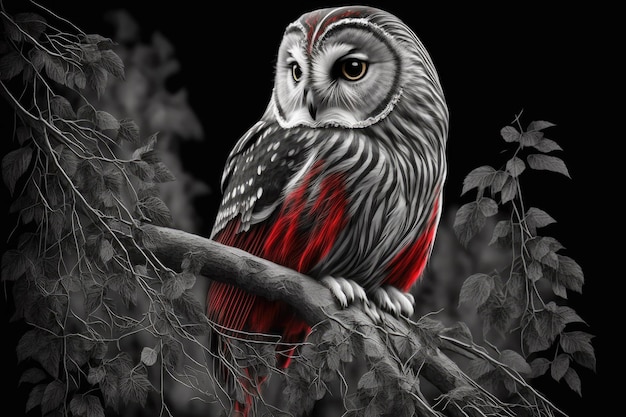 An owl commonly found in barns distinguished by its large dark eyes