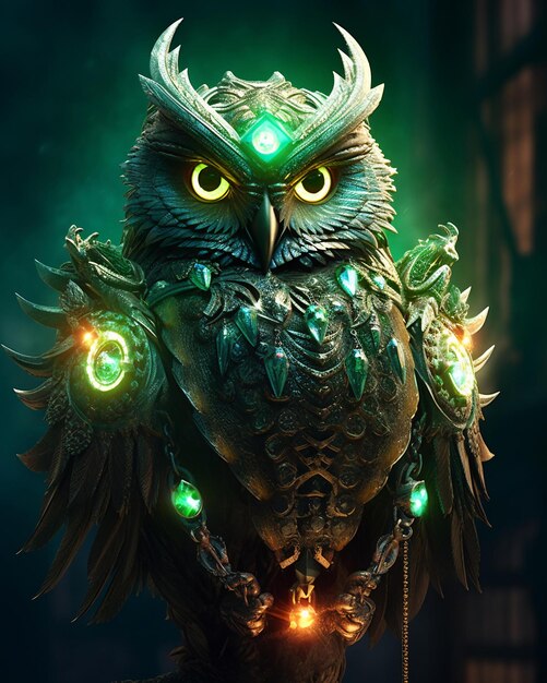 Photo owl decorated with jewels