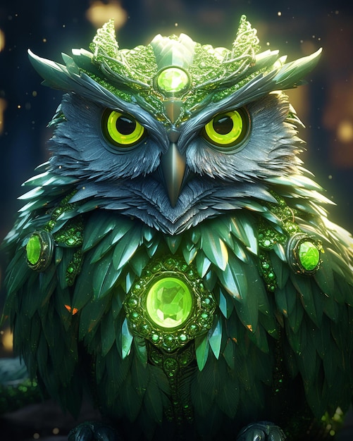 Owl decorated with jewels