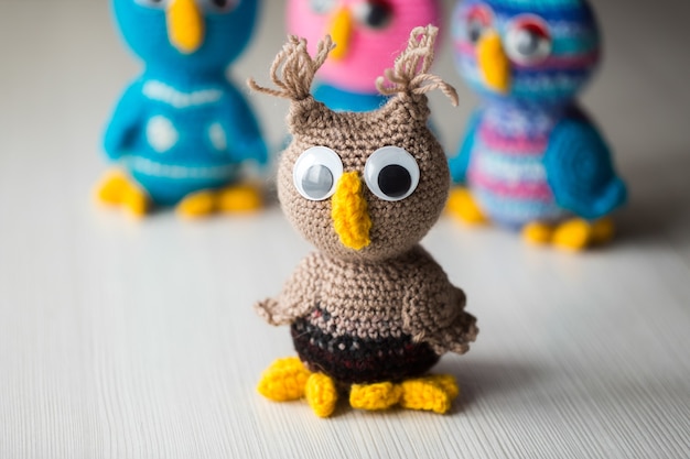 Owl doll knitted