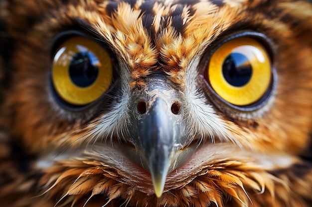 Owl Eyes open wide revealing beautiful brown color