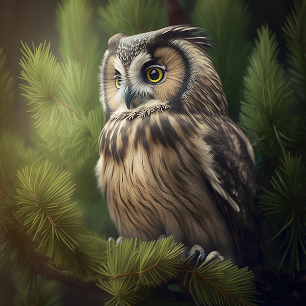 Owl in a Forest Generative AI